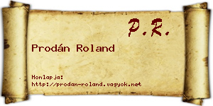 Prodán Roland névjegykártya